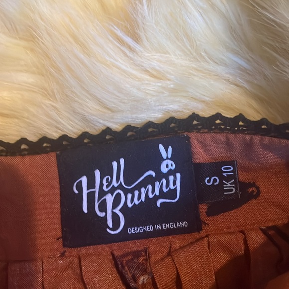 HELL BUNNY brown Vixey skater skirt mini skirt - Picture 4 of 7